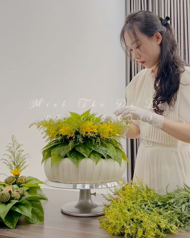 Mâm lễ trầu mix hoa cúc – Minh Thư Đồ Lễ Đà Nẵng