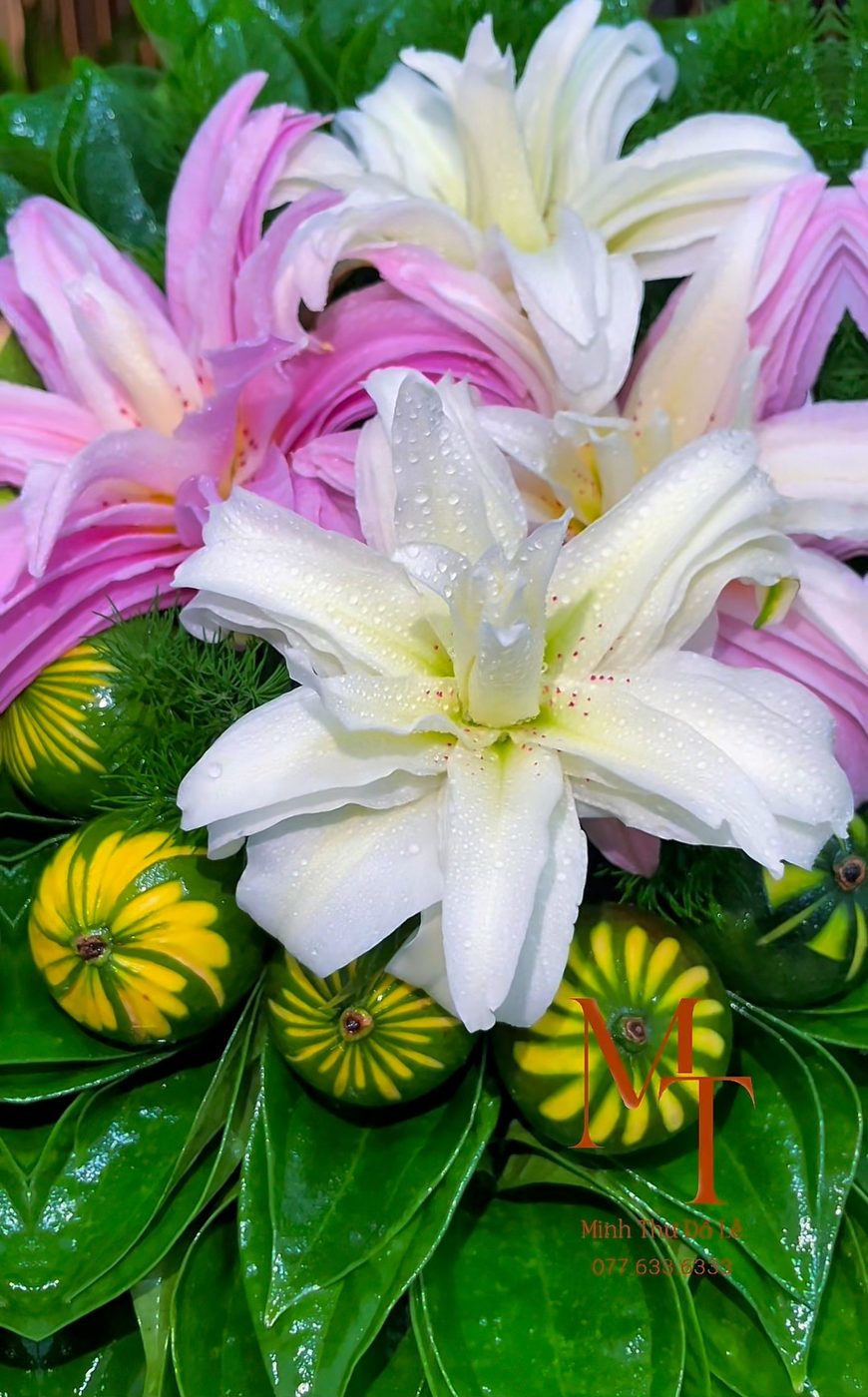 Lễ trầu cau hoa ly kép trắng hồng – Minh Thư Đồ Lễ Đà Nẵng